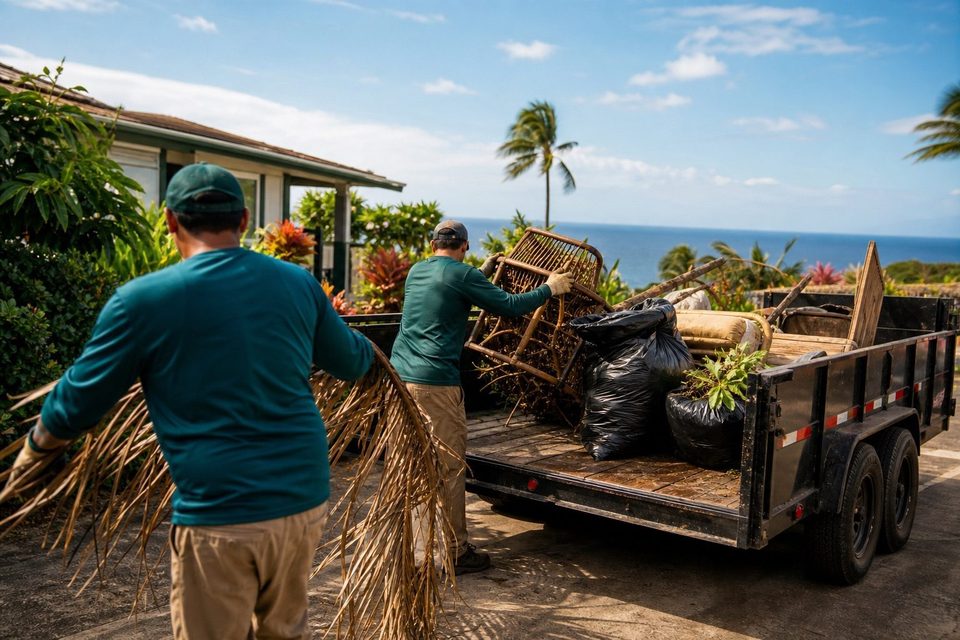 Illustrative Maui cleanup service scene; not a verified customer project