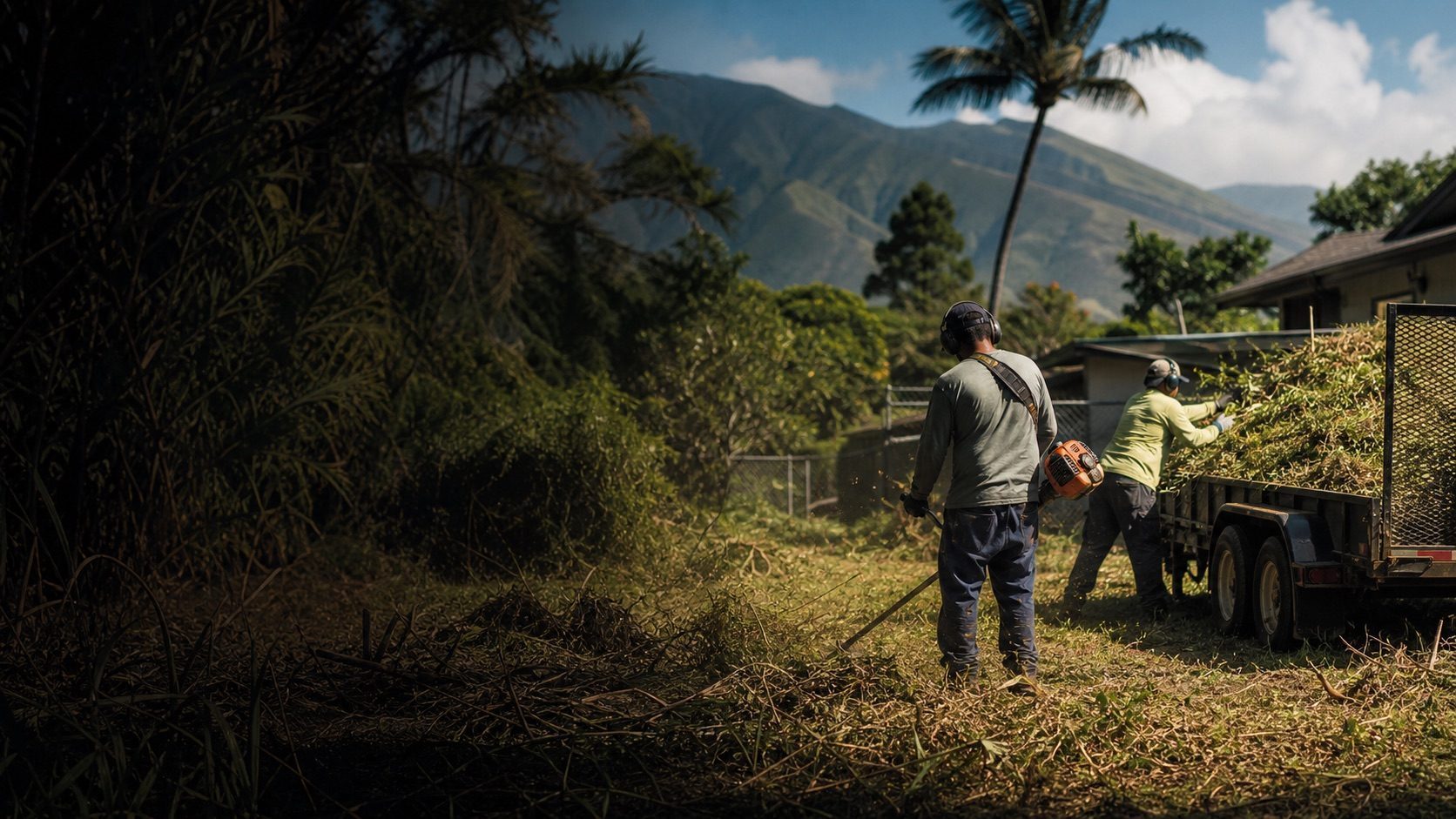 Illustrative Maui cleanup service scene; not a verified customer project
